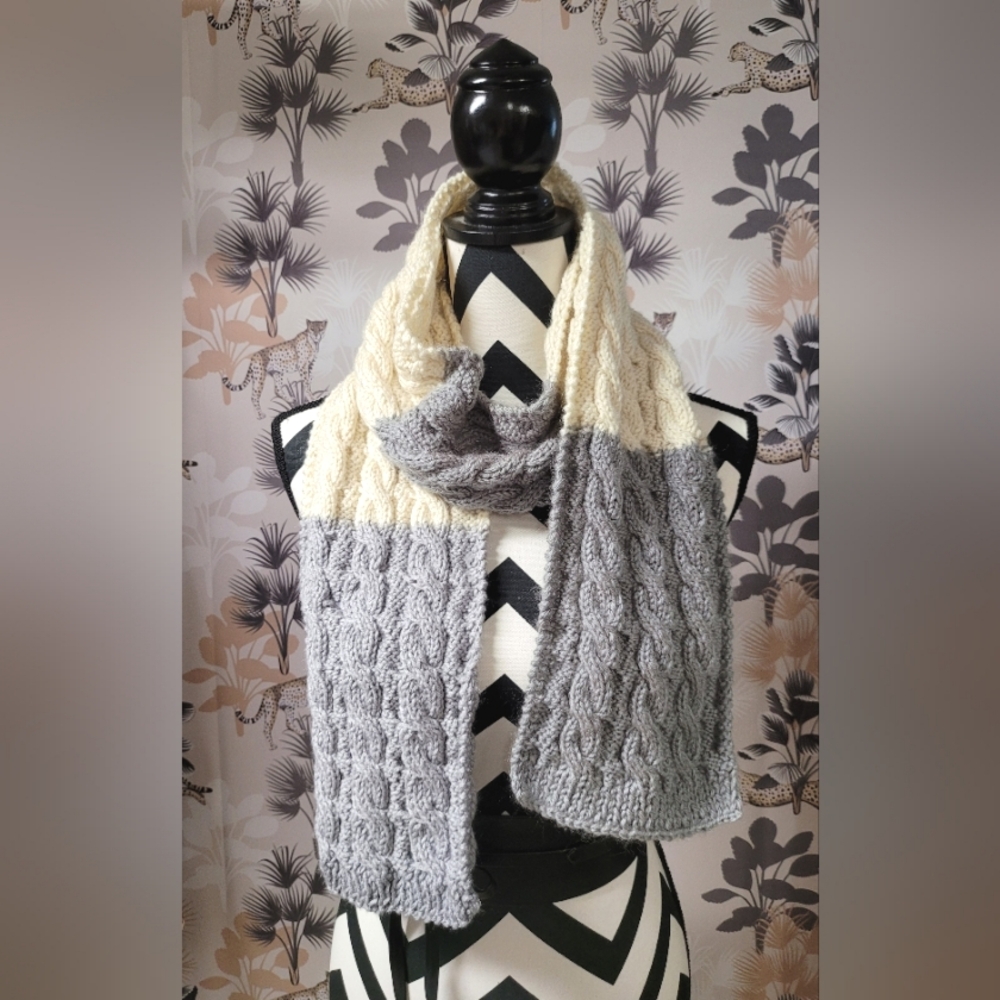 Knit scarf, hand knit by Mom